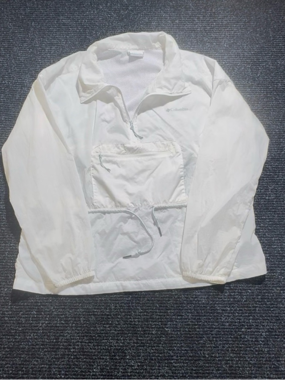 Columbia Mens XL Pullover Windbreaker Anorak‎ White Lightweight